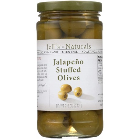 Jeff's Naturals Jalapeno Stfd Olives (6x7.5OZ )