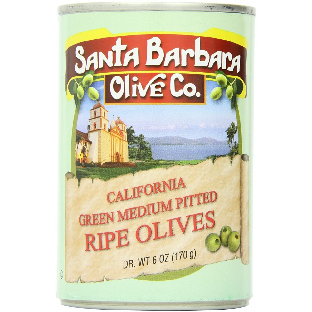 Santa Barbara Cal Green Pitted Olives (12x6 Oz)