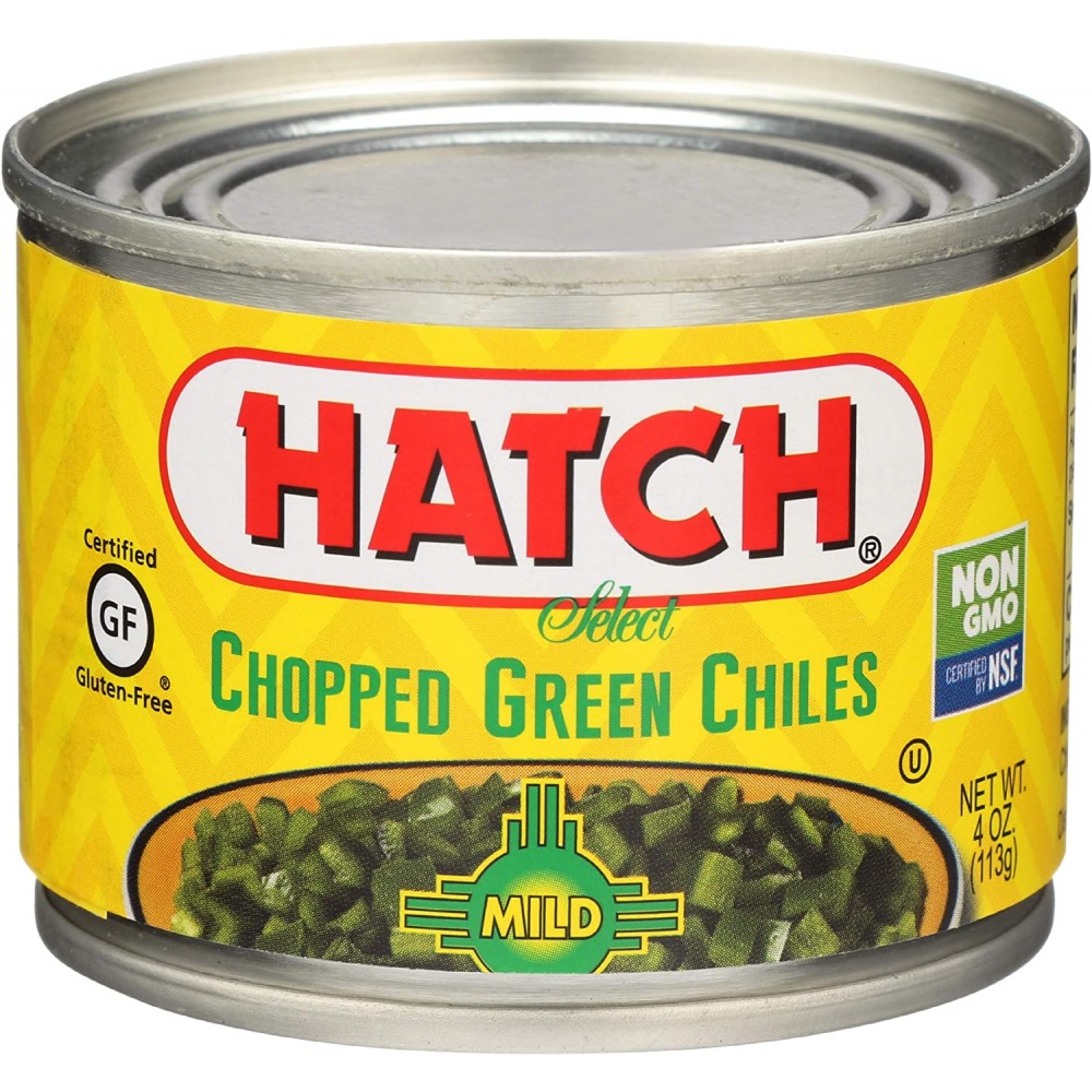 Hatch Farms Peeled Chopped Green Chiles Mild (24x4 Oz)