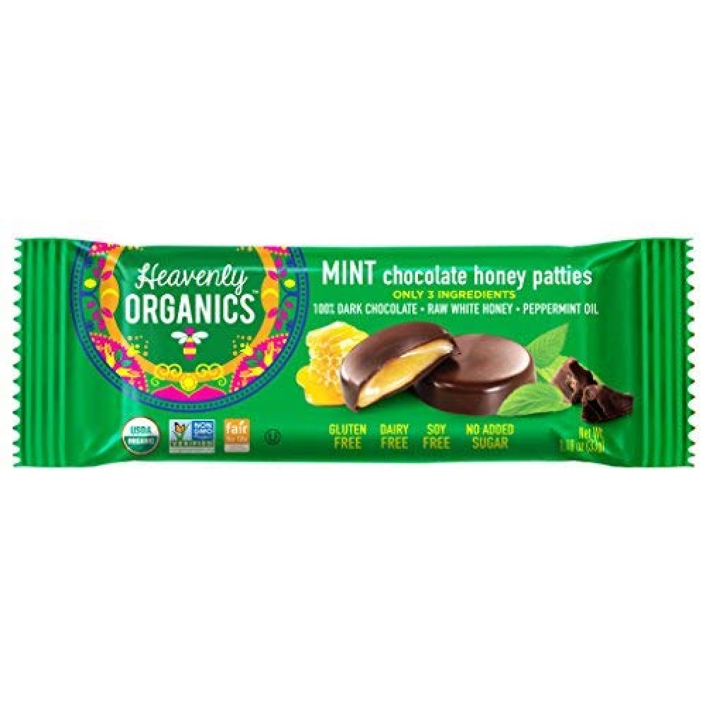 Heavenly Organics Honey Patties Chocolate MInt (16x1.2 OZ)