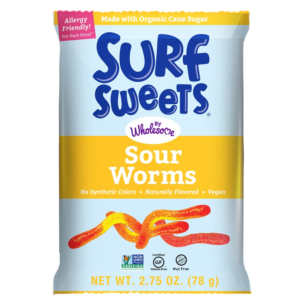 Surf Sweets Sour Worms (12x2.75 Oz)