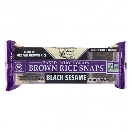 Edward & Sons Black Sesame Brown Rice Snaps (12x3.5 Oz)