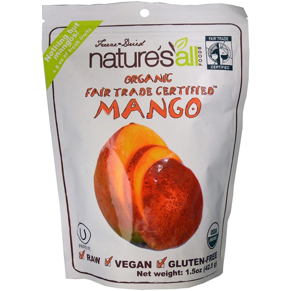 Nature's All Foods Free Trade Freeze Dried Raw Mango (12x1.2 Oz)