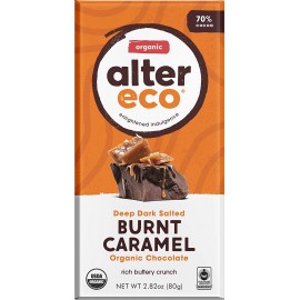 Alter Eco Dark Salted Burnt Caramel Organic Chocolate (12x2.82 OZ)