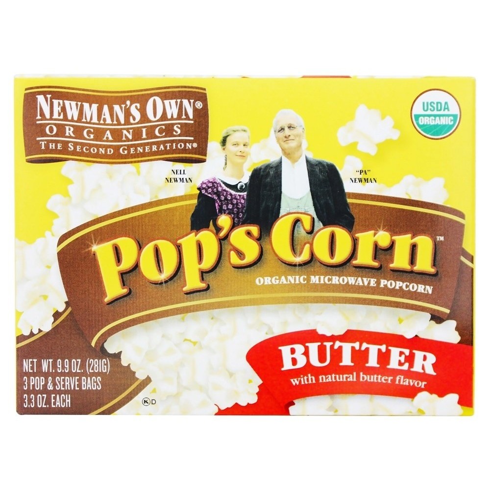 Newman's Own Organics Microwave Butter Pop's Corn (12x3x3.3 Oz)