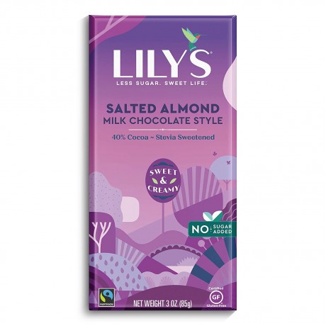 Lily's Sweets Milk Choc Salted Almonds, 40% (12x3 OZ)