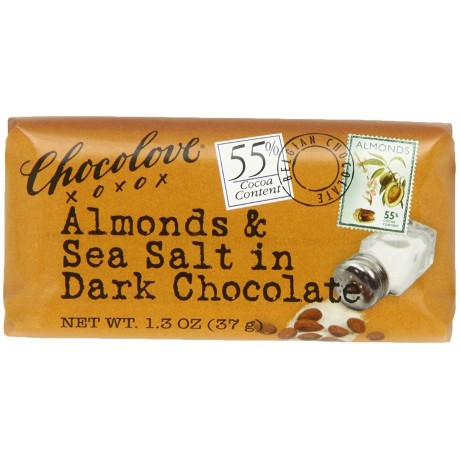 Chocolove Almond SeaSalt Dark Chocolate (12x1.3OZ )