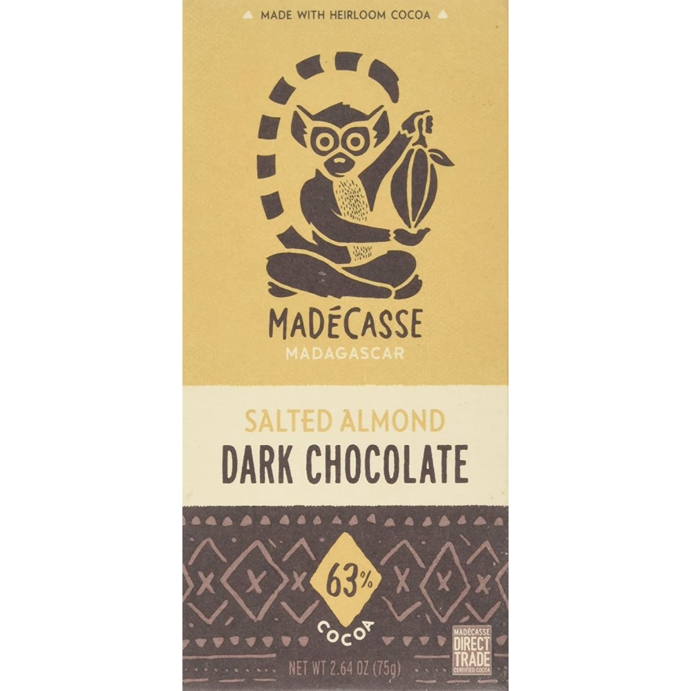 Madecasse Dark Chocolate 63% Salted Almond (10x2.64 OZ)