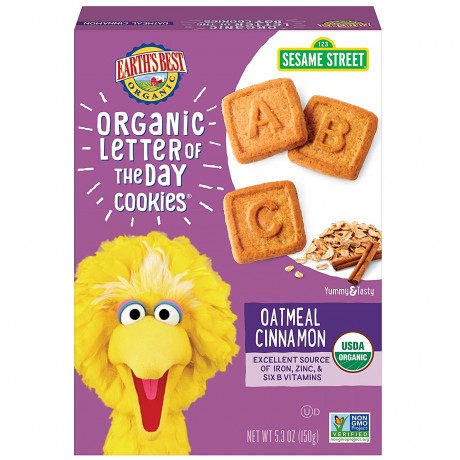 Earth's Best Sesame Street Oatmeal Cinnamon Cookies (6x5.3 Oz)