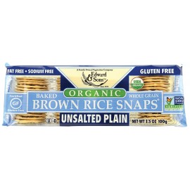 Edward & Sons Plain Unsalted Brown Rice Snaps (12x3.5 Oz)