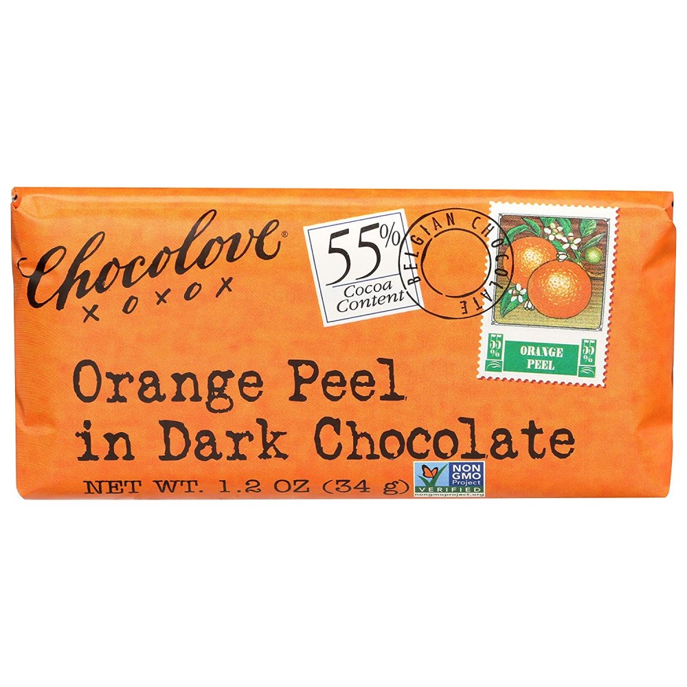 Chocolove Dark Chocolate Orange Peel Mini Bar (12x1.2 Oz)