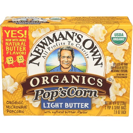 Newman's Own Organics Microwave Light Butter Pop's Corn (12x3x2.8 Oz)