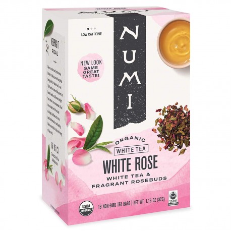 Numi Tea Organic Tea White Rose, Full Leaf White Tea (6x16 Bag )