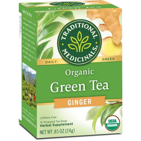 Traditional Medicinals Green Tea With Ginger (1x16 Bag)