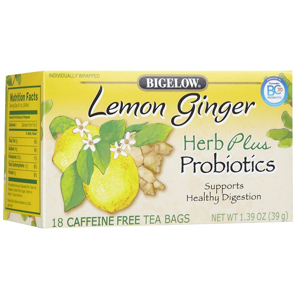 Bigelow Tea Herb Plus Probiotics Lemon Ginger (6x18 Bag )