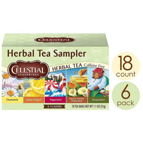 Celestial Seasonings Herbal Tea Sampler (6x18 Bag)