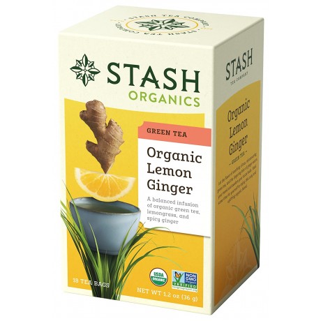 Stash Tea Green Lemon Ginger Tea (6x18 CT)