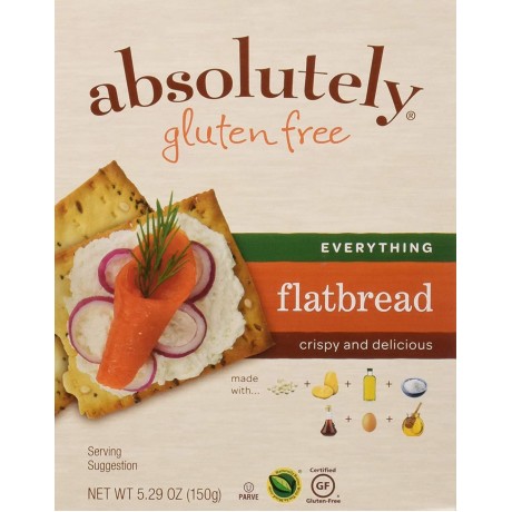 ABSOLUTELY GLUTEN FREE FLATBREAD GF EVERYTHING, 5.29 Ounce, Pack of 12